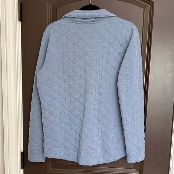 Marmot Light Blue Quilted Snap Neck Pullover Sweatshirt | Size L - Picture 3 of 3